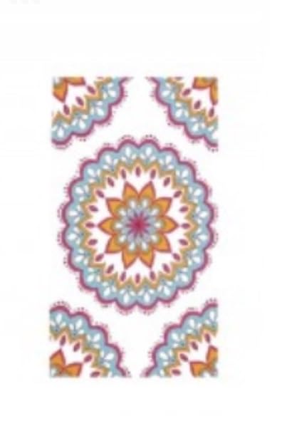 Genérico Pareo Grande Playa Piscina Estampado Mandala Toalla Verano Ligero 100% algodón 100x180cm. (Turquesa-Blanco)