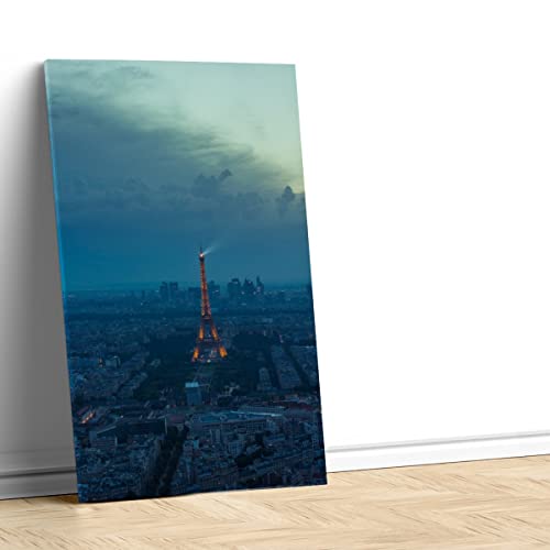Tableau Tour Eiffel illuminée affiche de Paris 30x45 cm déco - 4
