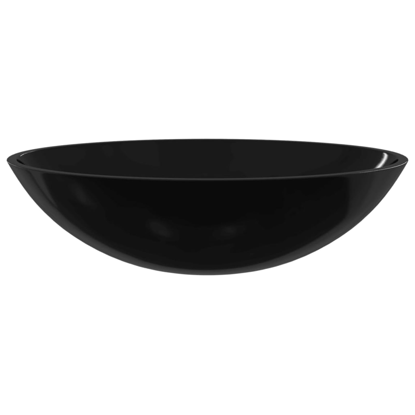Homgoday Lavabo de cristal 50 x 37 x 14 cm, color negro