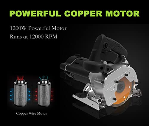 Tekware Masonry Saw With Dust Extraction, 110V 5 In Circular Saw, Light Weight Circular Saw For Wood, Masonry, Tile, And Concrete #TOP3