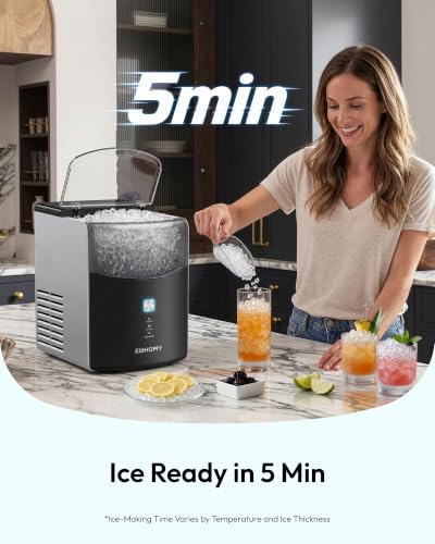 Image of EUHOMY Countertop Nugget Ice Maker, 35lbs Daily Sonic Crushed Ice Machine