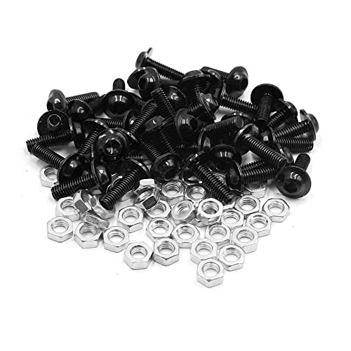 Vis M6 aluminium noir de haute qualité pour customisation moto 40pcs
