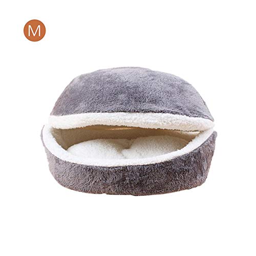 iBaste_S Pet Dog Bed Winter Warm Cat Nest Cushion Hamburger Shell Copper Sizzling House, Comfortable Cotton Velvet Removable Washable Kennel Cage for Small Animal Windproof Cave Sleeping