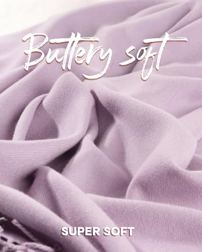 FURTALK Women's Winter Scarf Cashmere Feel Pashmina Shawl Wraps Soft Warm Blanket Scarves, 23-light Lavender, One size