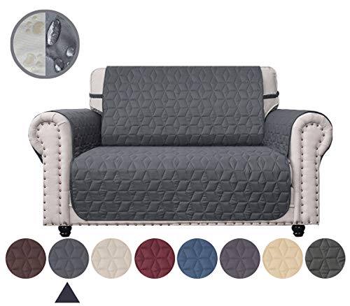 Ameritex Loveseat Cover Water-Resistant Quilted Furniture Protector with Back Nonslip Paws Slipcover