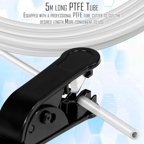 Image of PTFE Tube for 3mm Filament 5M(16.5ft), 4mm ID X 6mm OD 3D Printer Tube Food Grade High Temperature Tube Pipe for Most 3mm Filament PLA ABS 3D Printer(Milky White)