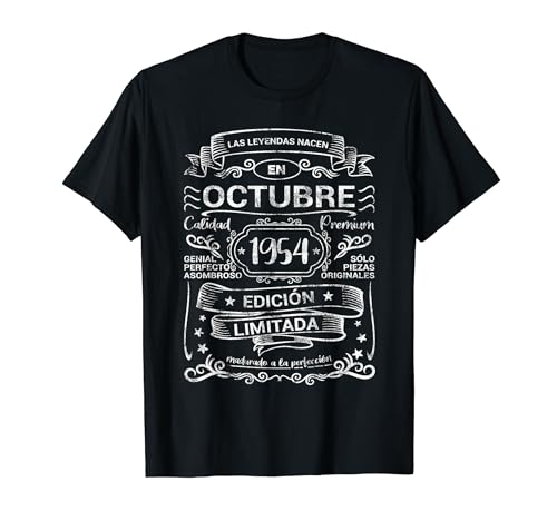 70 Cumpleaños Leyendas Nacen Octubre 1954 Mujer Hombre Camiseta
