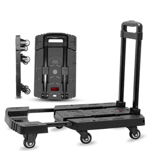 Carretilla plegable portátil con altura ajustable y base retráctil