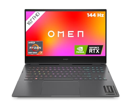 OMEN Gaming Laptop | 16,1' FHD IPS 144Hz Display | AMD Ryzen 7 6800H | 16 GB DDR5 RAM | 512 GB SSD | NVIDIA GeForce RTX 3070Ti | Windows 11 |4-Zonen QWERTZ Tastatur mit RGB Beleuchtung |Mica Silver