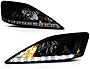VIPMOTOZ [For 2006-2013 Lexus IS250 IS350 Sedan Halogen Model] LED Strip Black Smoke Projector Headlight Headlamp Assembly Driver & Passenger Side Pair Set