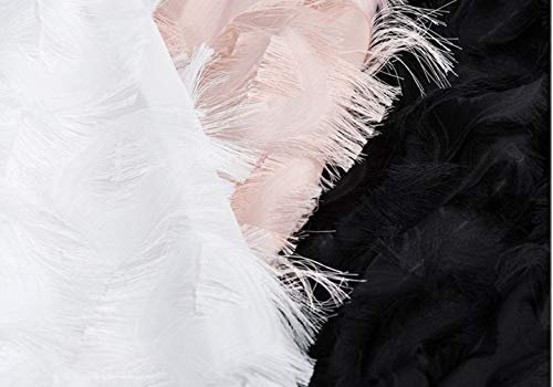 GGUHHU Womens Elegant Elastic Waist Fringe Feather A-Line Flowy Midi Skirts2