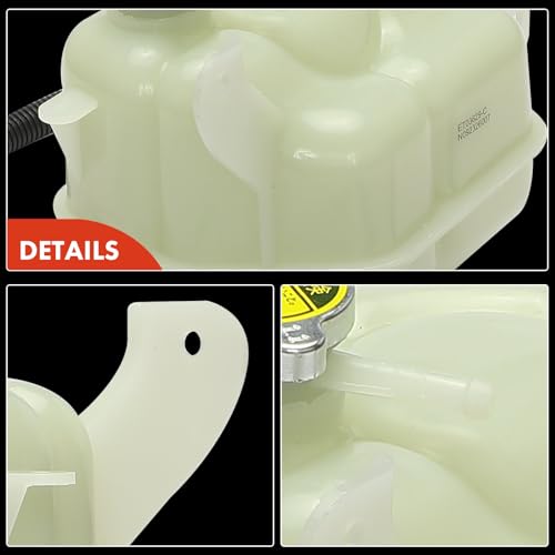 A-Premium Engine Coolant Overflow Recovery Expansion Tank with Cap Compatible with Nissan Frontier 2005-2007 2.5L 4.0L, Pathfinder 2005-2007 4.0L, Xterra 2005-2007 4.0L, Replace for# 21710EA000