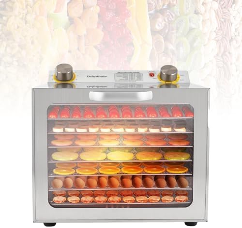 Commercial Food Freeze Dryer Machine 400W, 8-12 Layers, Adjustable Timer, 35-90℃ Temperature Range, 6-Inch Fan for Fruits & Vegetables, Ideal for Home & Business Use(8th Floor)