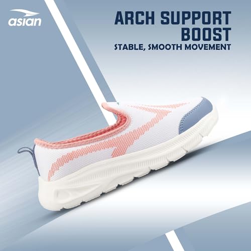 Image of ASIAN Style Walk-01 Slip-On Walking Shoes for Women & Girls | Lightweight Stylish Casual Shoes with Arch Support, Memory Foam & Durable Sole