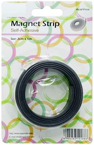 Pack of 1 Craft Magnets Self Adhesive Flexible Magnetic (2cm x 1m) Paper Holder, Photo Gallery Magnets, Fridge Magnet, Kitchen Organizers Magnet, Multipurpose Office Magnets