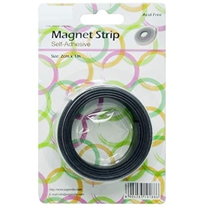 KRAFTMASTERS Pack of 1 Craft Magnets Self Adhesive Flexible Magnetic (2cm x 1m) Paper Holder, Photo Gallery Magnets, Fridge Magnet, Kitchen Organizers Magnet, Multipurpose Office Magnets