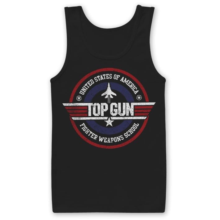 Camiseta sin Mangas Top Gun de Algodón Suave para Look Retro de Verano