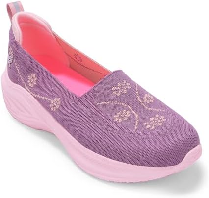 Liberty LEAP7X GLOWSTAR-E Peach Sports Non Lacing Walking Shoes for Women - 5