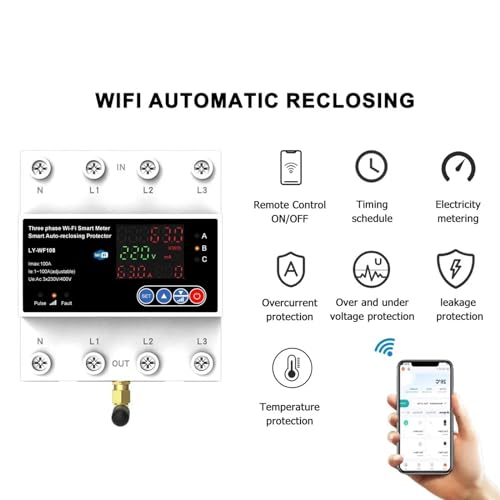 Compteur Intelligent triphasé WiFi 63A pour optimiser la domotique de votre maison