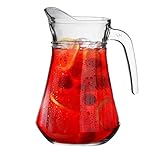 Argon Tableware Brocca Glass Water Jug - 1.5L - Clear Glass Serving Jugs Tapered Drinks Pitcher with Handle for Cocktails, Juice, Punch, Soft Drinks, Water - Image 1