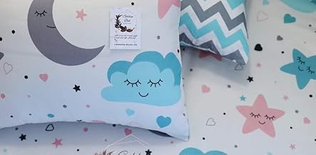 طقم ملايه قطن عامريه عالى الجوده من - a.m.j - مكون من 3 قطع 1 ملايه مسطحه 240*200 مع 1 غطاء مخده طويله - مع 1 غطاء وساده 50*70 / * (نمط 17)