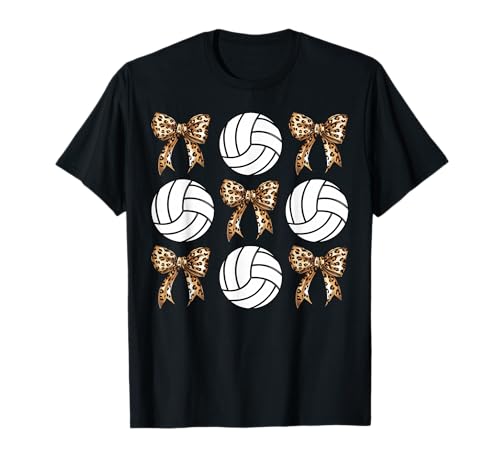 Volleyball Coquette Bow T-Shirt for Mom, Sister, Girly