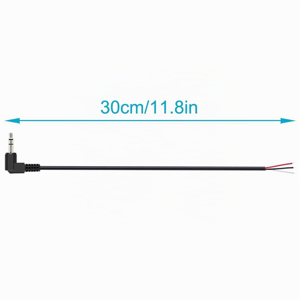 Greluma 2 Cavi Jack 3.5mm Angolati – Connettore Stereo TRS A 3 Poli, Estremità Aperta, Lunghezza 30cm - 2