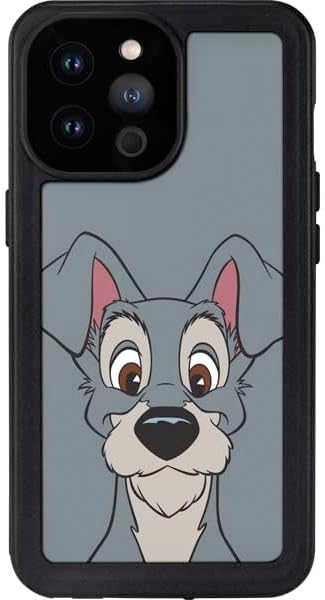 Skinit Funda impermeable compatible con iPhone 15 Pro Max, diseño de retrato de Disney Lady & The Tramp Butch con licencia oficial