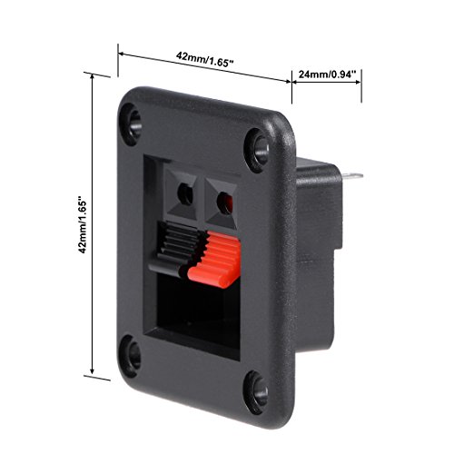sourcingmap 8pcs 2 Way Jack Socket Spring Push Release Connector Speaker Terminal Strip Block, Red - Image 4