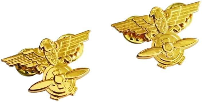 Reproduction PAIR WW2 US AIR FORCE AVIATION BRANCH INSIGNIA BADGE PIN INSIGNIA GOLD