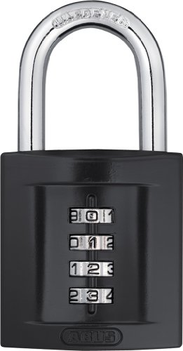ABUS 158/50 C 50mm Body Zinc Front 4-Dial Resettable Combination Padlock, Black