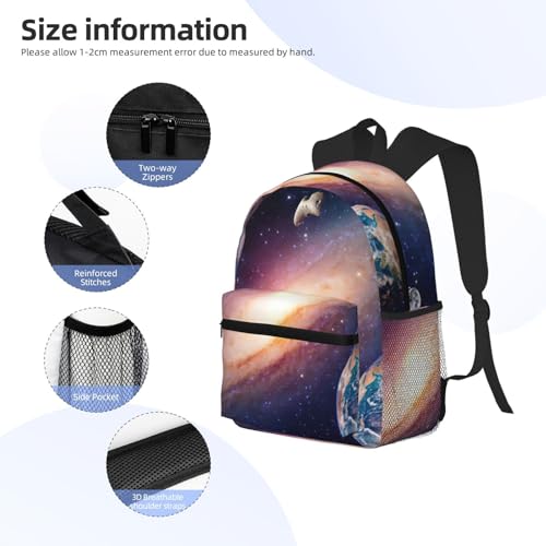 Sac à dos galaxie noir polyvalent One Size pour voyage et loisirs - 5