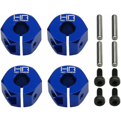 Hot Racing MMX10X06 Blue Aluminum 12mm Wheel Hex TRA Mini Max