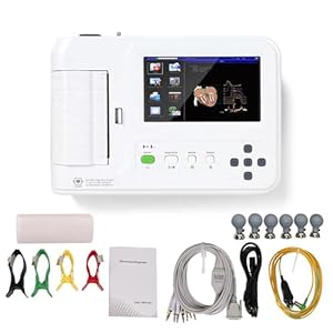 12 Channel ECG EKG Monitor, Portable ECG Monitor with Waveform Demonstration and Recording, Automatic Inspection and Automatic Analysis for Medical Analysis