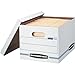 Bankers Box 4 Pack STOR/FILE Basic Duty File Storage Boxes, Standard Assembly, Lift-off Lid, Letter/Legal, White/Blue
