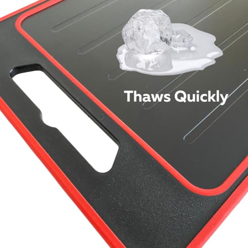 Evelots bandeja de descongelación rápida para carne congelada con tabla de cortar y rallador de ajo - descongela alimentos rápidamente y de forma natural - tamaño grande para familia - aluminio antiadherente - sin microondas ni electricidad miniatura 3