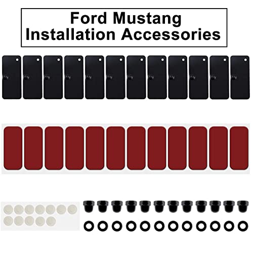 E-cowlboy Rear Window Louvers Hardware Kits Installation Accessories with Double Sided Mounting Tape 3M for Ford Mustang Dodge Challenger Camaro(12pcs)
