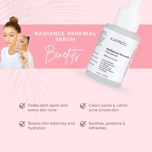 Image of Radiance Renewal Face Serum with Niacinamide, Vitamin C & Hyaluronic Acid | Brightens Skin, Evens Tone & Improves Texture | For All Skin Types | 30ml
