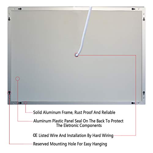 Janboe Bathroom Mirror Wall Mounted Illuminated 500x700mm Bathroom Mirror with Touch Switch + Demister…