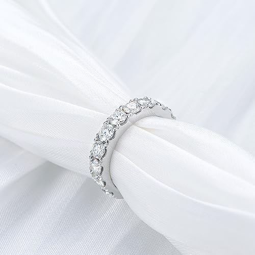 Molioaki 2 carats Round Cut Wedding bands for Women Moissanite Wedding Bands Platinum Plated Silver wedding rings2