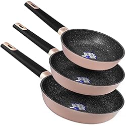 Bisetti Sartenes Rosa Cecotec Set de Sartenes Polka Experience 20-24-28 Bucket Set Gravity. Diámetro 20-24-28, Aluminio Fundido, Revestimiento Antiadherente, Apta para todo tipo de Cocinas y Lavavajillas, Rosa