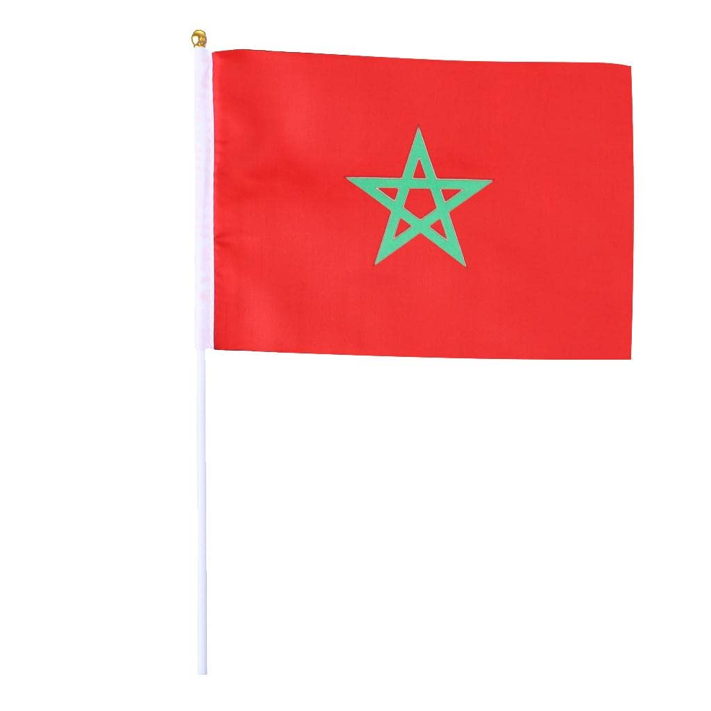 10 Stück Marokko Flaggen - Handflaggen Für Partys, Sportevents & Auto-Deko