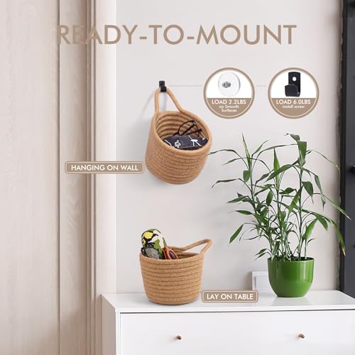 Fabric-Wall-Hanging-Baskets-3Pack-Woven-Pouchs-Boho-Style-Wall-Mounted-Bag-with-Adhesive-Hooks-Storage-Organizers-and-Decoration-Pocket-Caddy-Bins-on-Door-Rack-Linen-Black-Large Fabric Wall Hanging Baskets 3Pack Woven Pouchs Boho Style Wall Mounted Bag with Adhesive Hooks Storage Organizers and Decoration Pocket Caddy Bins on Door Rack Linen Black Large