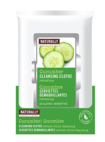 Naturally By Upper Canada 60-Count Cleansing Makeup Remover Facial Wipes, Cucumber #TOP2