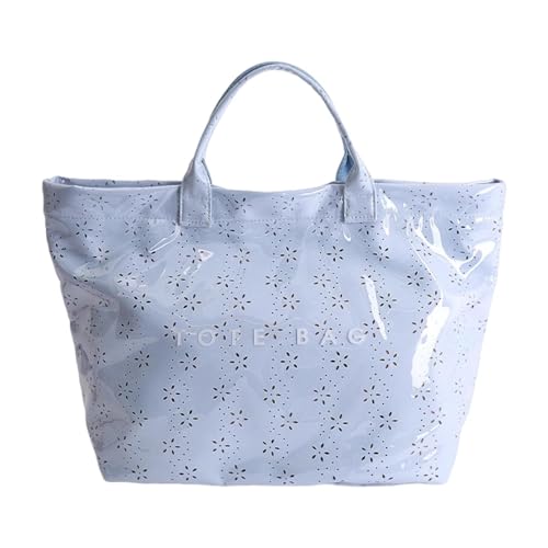 Sac fourre-tout de plage imperméable bleu grande capacité avec bandoulière hobo pour femme