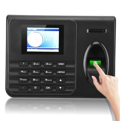Attendance Machine - Intelligent Fingerprint Clock with Color LCD - for employee Check-in/Out - US