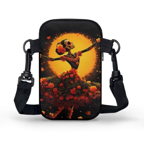Image of Hawaiian Tribal Small Crossbody Bags for Women Cell Phone Bag Purse, Sea Turtle Zipper Sling Purses Shoulder Bag