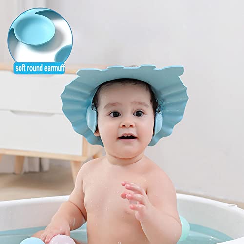 Image of Baby Shower Cap Shampoo Cap Bath Visor Hat Kids Hair Washing Shampoo Shield Adjustable Waterproof Bath Shield Visor for 0-8 Years