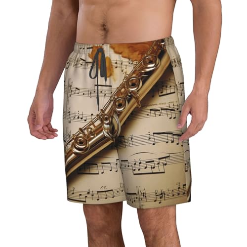 Men's Swim Trunks Quick Dry Board Shorts Mens Bathing Suit Swimsuits Flute Music Beach Shorts with Pockets3