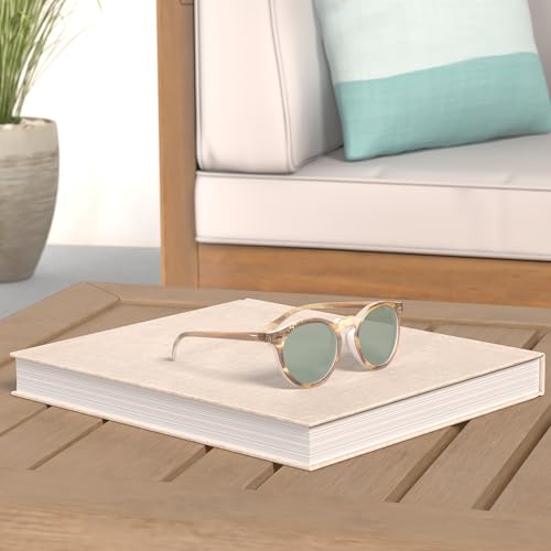 Image of Gleyemor Vintage Polarized Sunglasses for Men Round Sunglasses UV400 Protection Retro Hand-crafted Acetate Frame